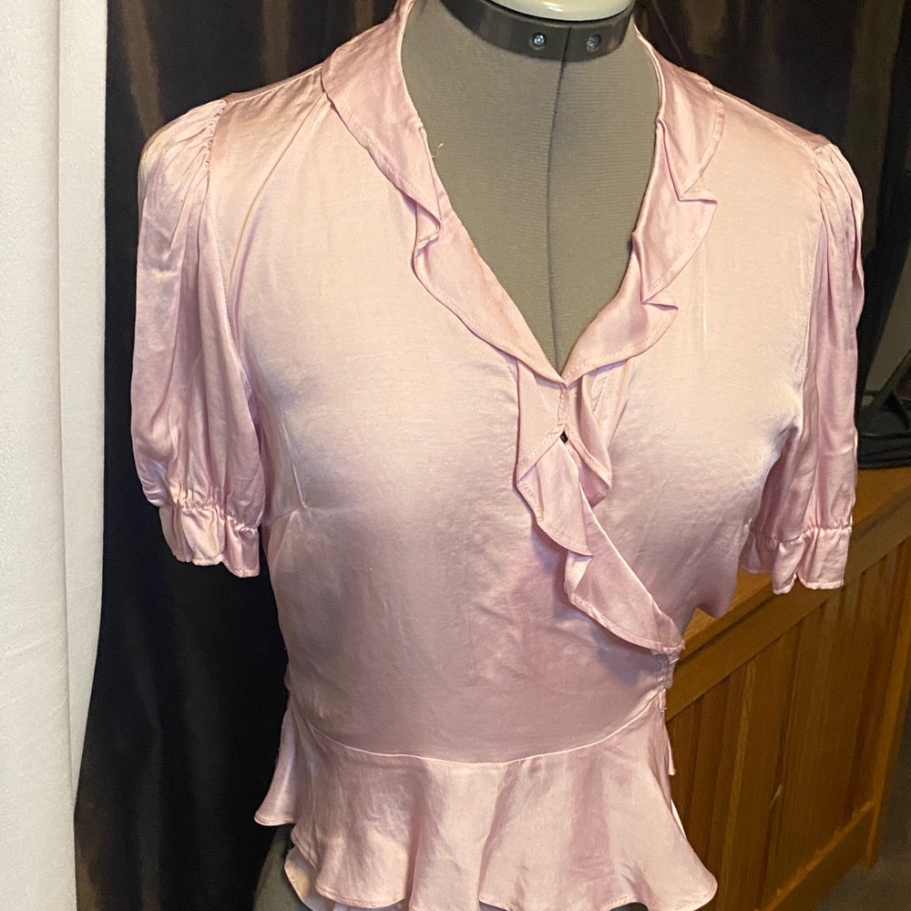 Olivaceous Light Pink Ruffle Blouse - Picture 1 of 7